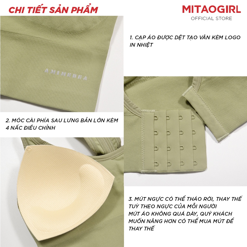 Áo bra tập gym yoga nữ MITAOGIRL khoá cài sau thể thao chất dệt co giãn nâng đỡ cố định ngực