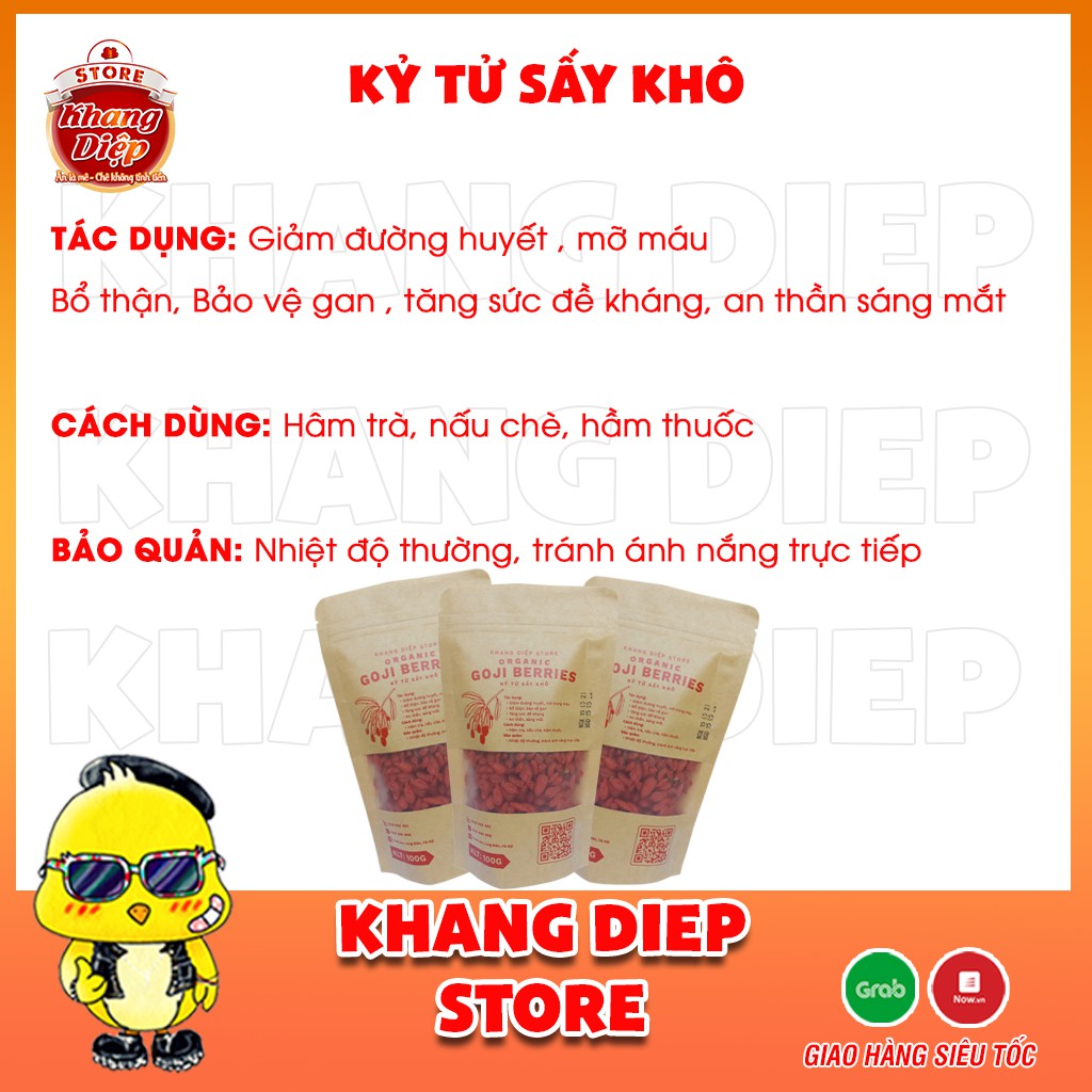 Câu kỷ tử sấy khô cao cấp gói 100g hạt kì tử hữu cơ | BigBuy360 - bigbuy360.vn