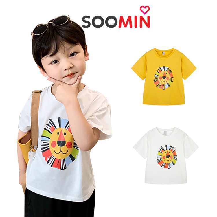 Áo thun bé trai Hàn Quốc , Áo trẻ em 1 - 5 tuổi chất cotton Soomin Shop QATE H4