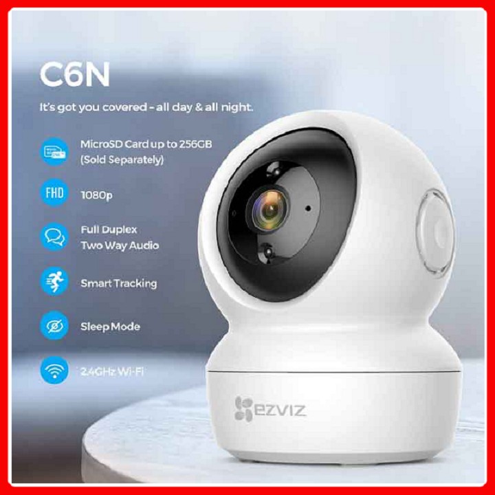 [ TẶNG THẺ NHỚ 16GB + Chân Đế gắn cam ] Camera IP Ezviz C6N 2.0 FullHD 1080P Chính Hãng - BH 24 Tháng