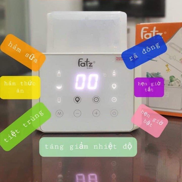 Máy hâm sữa &amp; tiệt trùng đôi cao cấp Fatz Fatzbaby (Duo 1, 2, 3 - FB3012SL, FB3223SL, FB3093VN)