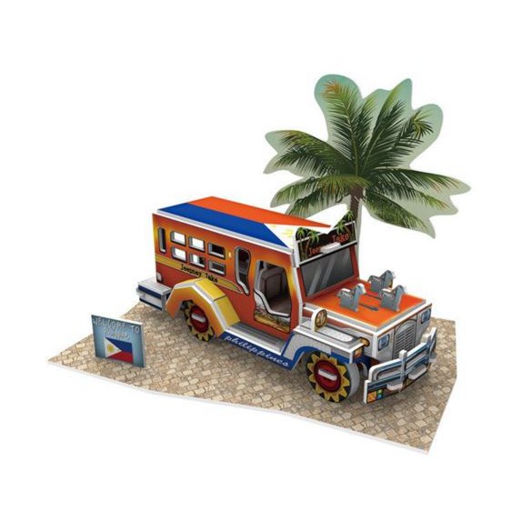 Mô hình giấy 3D CubicFun - Bộ nhà truyền thống Philippin -Jeepney-W3147h