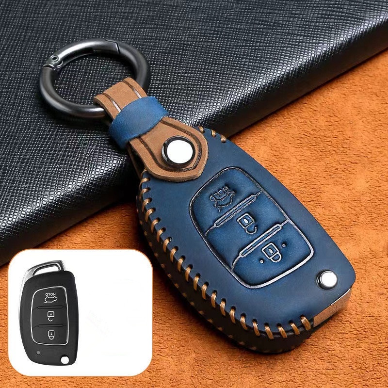 Vỏ bọc chìa khóa điều khiển từ xa bằng da cho Hyundai Tucson Santa Fe Elantra IX35 ix25 Intrado Mistral