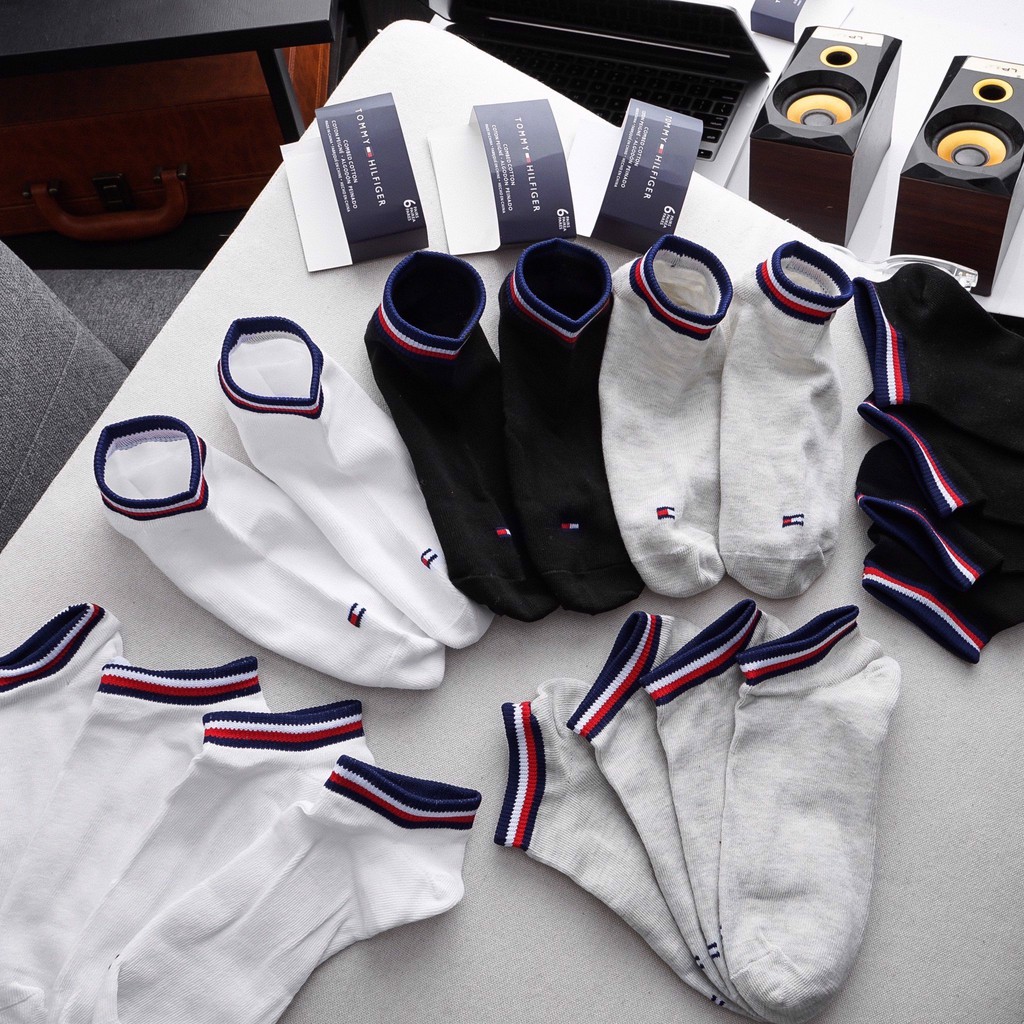 Pack 6 Đôi Vớ nam nữ Ngắn Viền Cổ Tommy Hilifiger