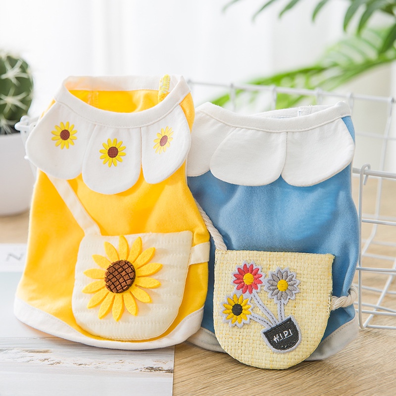 Áo Tank Top Hai Chân Mỏng Họa Tiết Hoa Hướng Dương Dễ Thương Thời Trang Mùa Hè Cho Thú