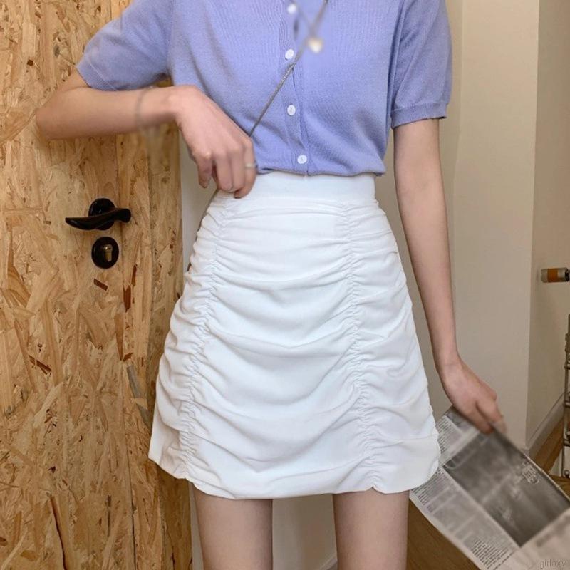Chân Váy Xếp Ly Lưng Cao Thời Trang Hàn Quốc Dành Cho Bạn Nữ