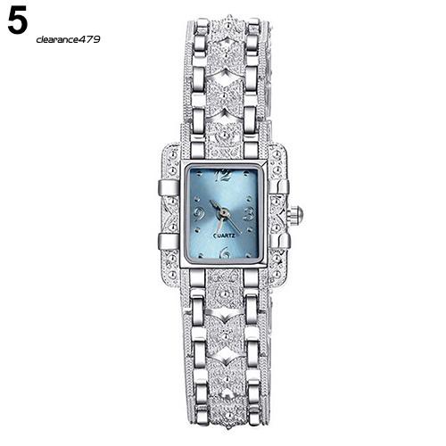 Đồng Hồ Đeo Tay Mặt Chữ Nhật Đính Đá Thời Trang Cho Nữ