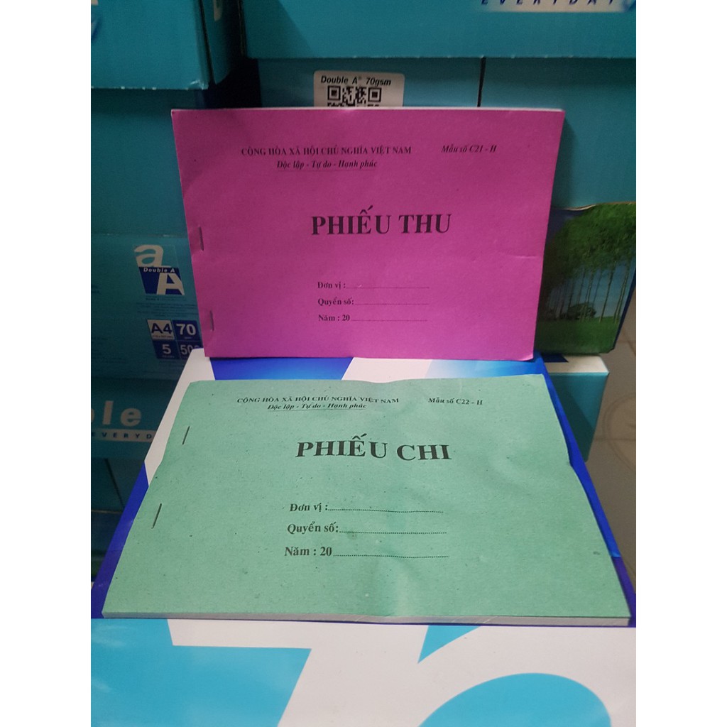 Phiếu thu/phiếu chi 1 liên