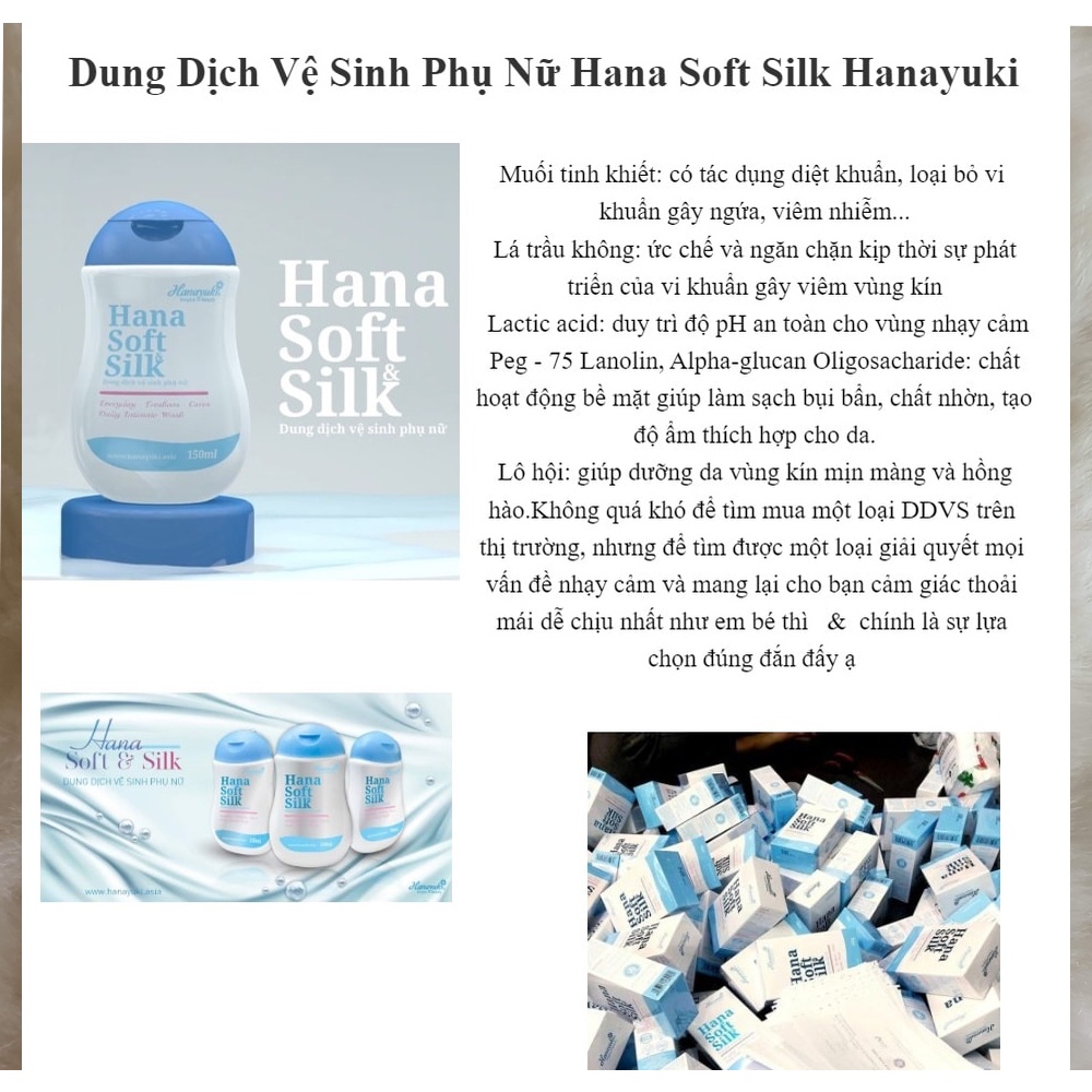 [HÀNG CHÍNH HÃNG] Dung dịch vệ sinh Hana Soft Silk 150g