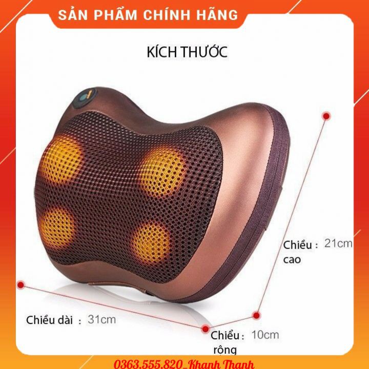 Gối massage hồng ngoại Hàn Quốc 8028 - 8 bi 2 chiều - Massage hồng ngoại sưởi ấm, xạ trị liệu vật lý hiệu quả