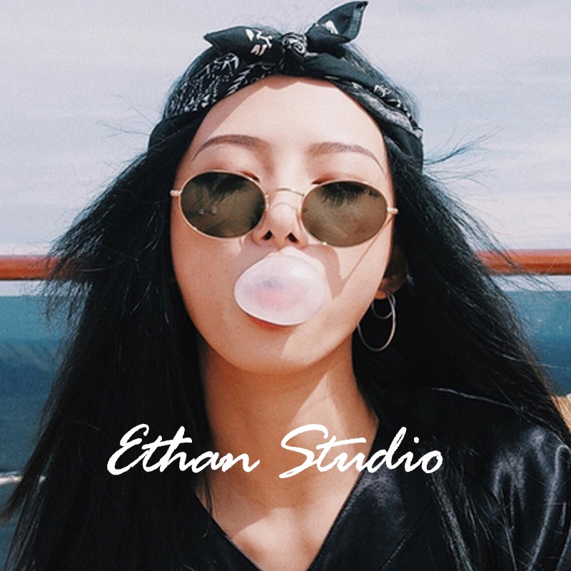 Kính râm thời trang tròn thầy bói tin hin phong cách Ulzzang Hàn Quốc hot tiktok ỉn cheng