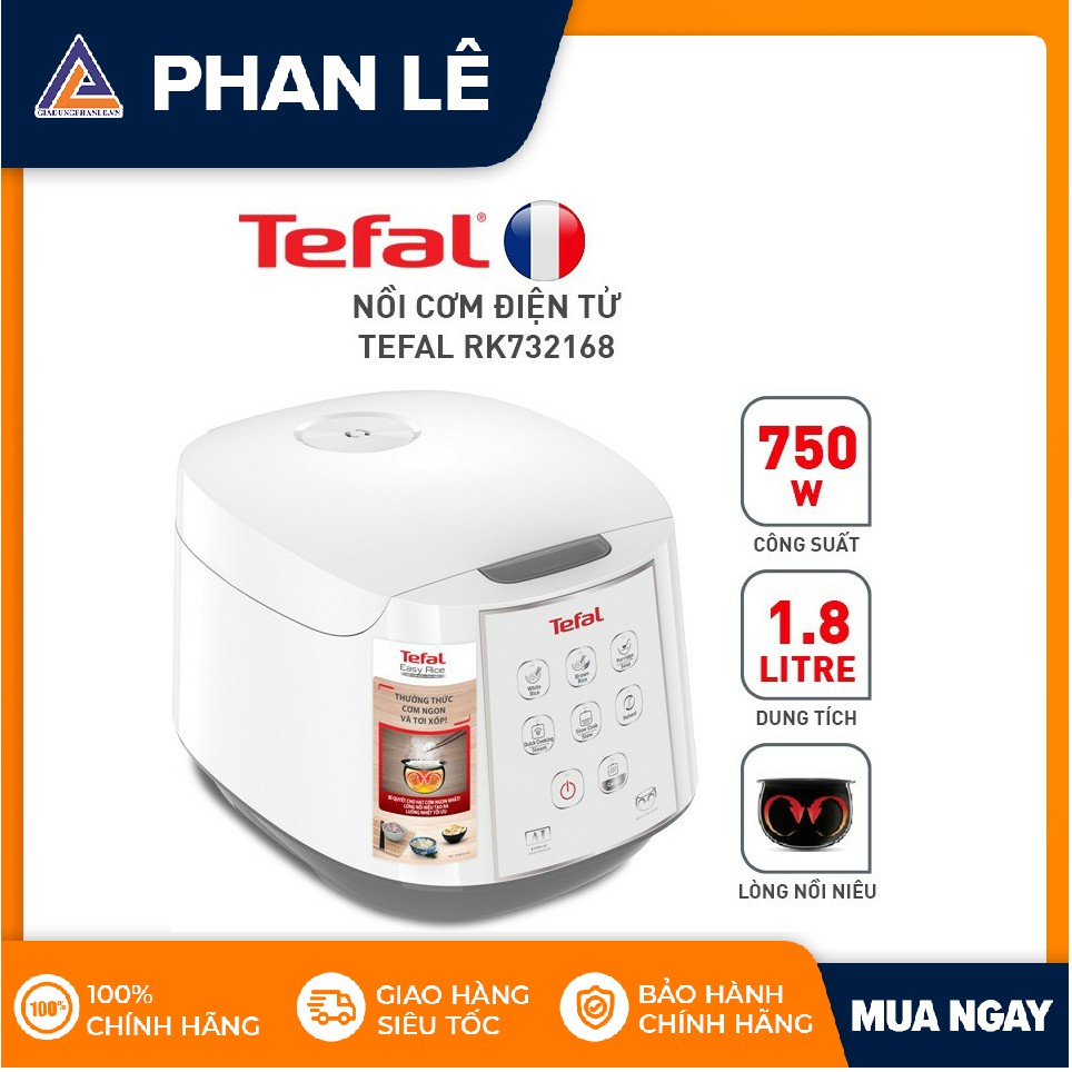 [Mã ELHADEV giảm 4% đơn 300K] Nồi cơm điện tử Tefal RK732168 1.8L - 750W (Trắng)