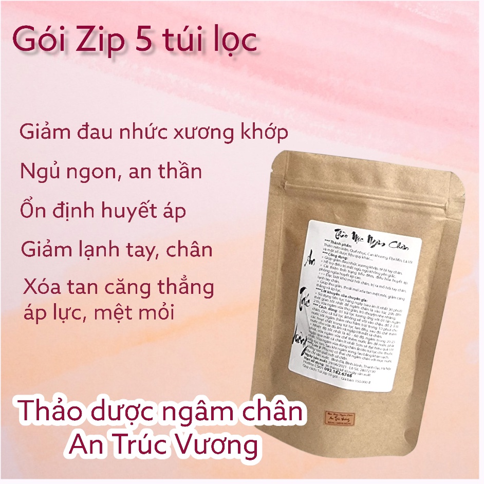 5 gói Thảo Dược Đông Y Ngâm Chân túi lọc hỗ trợ giảm đau nhức xương khớp, mất ngủ, lạnh tay chân {Ưu đãi độc quyền}