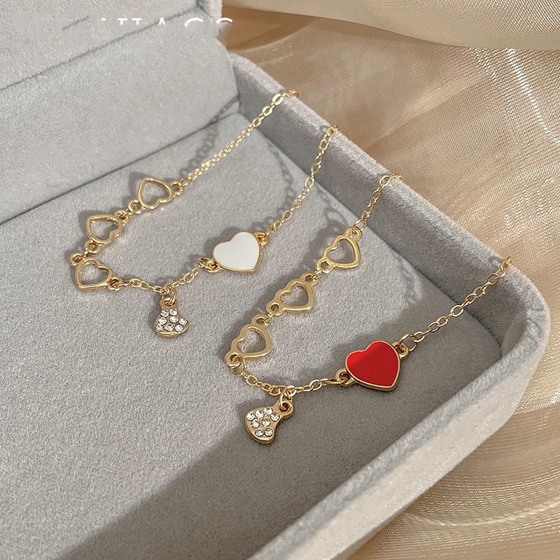 Vòng Tay Hình Bướm Trái Tim Phong Cách Hàn Quốc Ngọt Ngào Cho Nữ