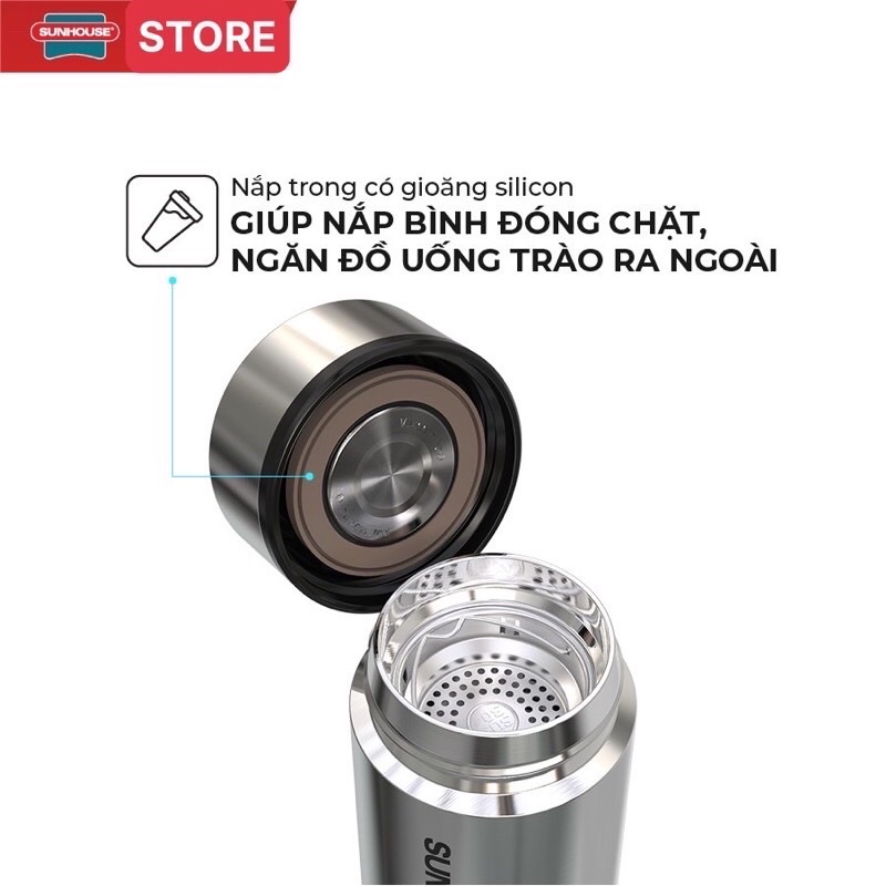 BÌNH GIỮ NHIỆT INOX 304 SUNHOUSE 450ML