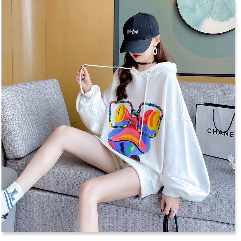 ÁO HOODIE NỮ FOM RỘNG PHỐI HẠO TIẾT ẾCH BẢY MÀU HÀNG CAO CẤP