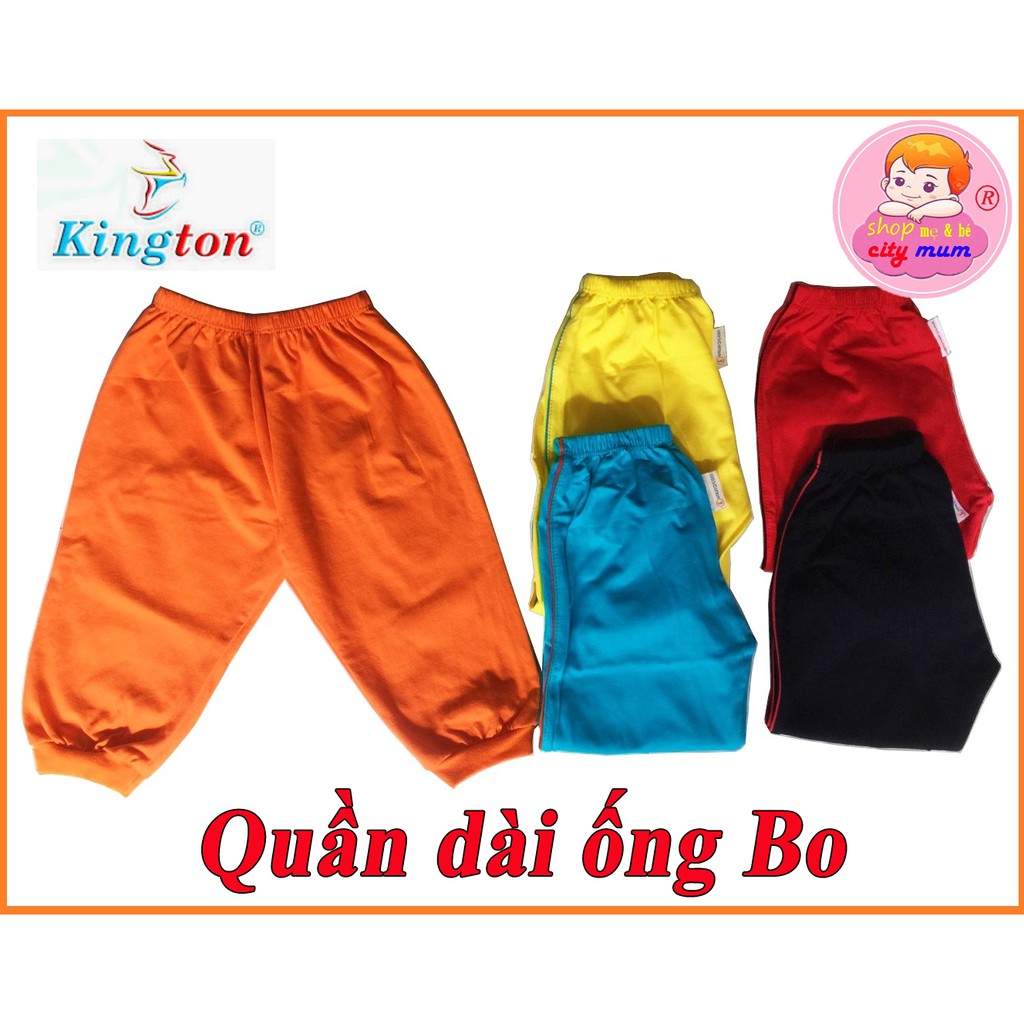 (Chất đẹp)Quần Dài Màu Ống Bo Sơ Sinh, Quần Cotton Cho Bé Mặc Nhà, Mặc Đi Học_ Mã Kington