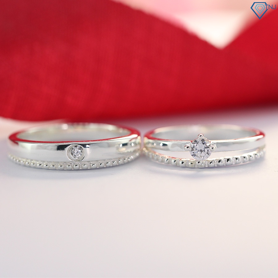 Nhẫn bạc 925 đôi nam nữ khắc tên theo yêu cầu ND0355 Trang Sức TNJ