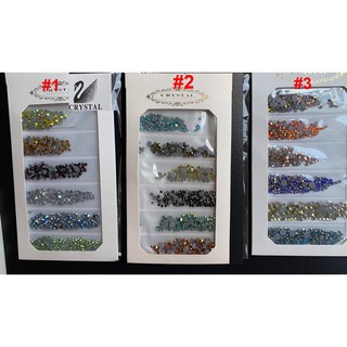 Đá Chân Keo Siêu Sáng Mix Size 6 Màu - Lẻ 1 Sét 1440 viên