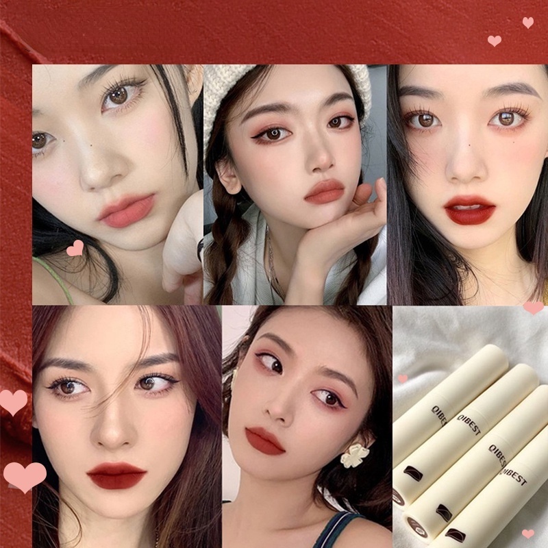 [Hàng mới về] Son môi QIBEST socola nhung lì mềm mịn như lụa với nhiều màu tùy chọn