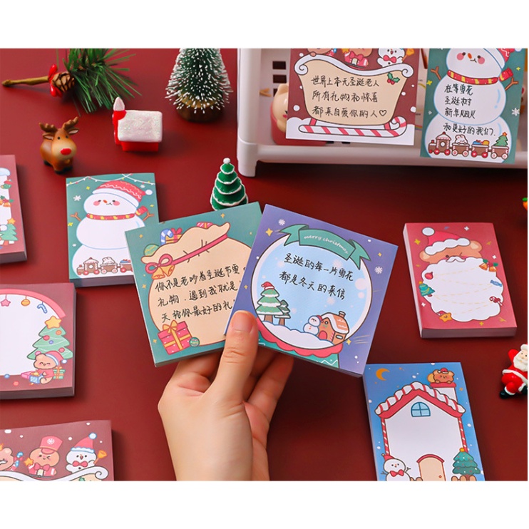 Note ghi chú Noel 8x8cm 50 tờ giá sỉ [Được chọn mẫu]