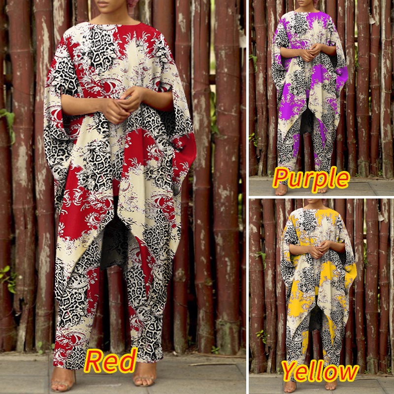 Set áo cánh dơi + quần lưng thun Zanzea phong cách vintage thời trang cho nữ