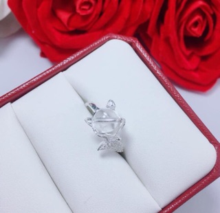 Nhẫn bạc nữ Hồ ly đá tự nhiên