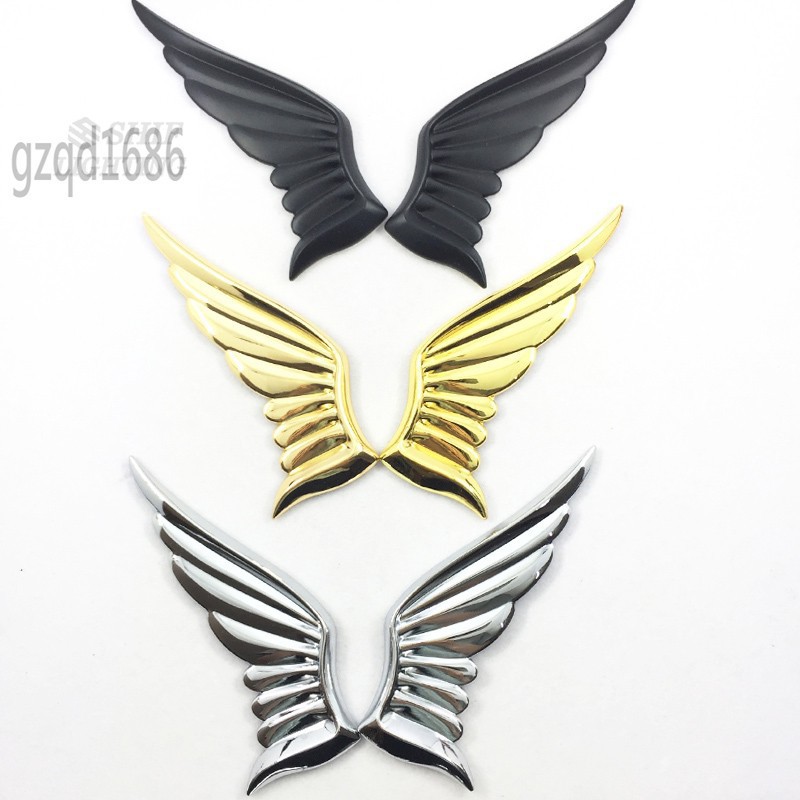 1 Cặp Hình Dán Cánh Thiên Thần Bằng Kim Loại Cho Xe Hơi