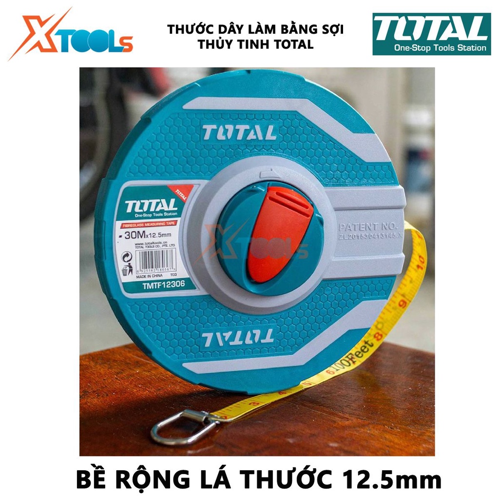 Thước dây sợi thủy tinh TOTAL |Thước dây làm bằng sợi thủy tinh Chiều dài: 20-30m