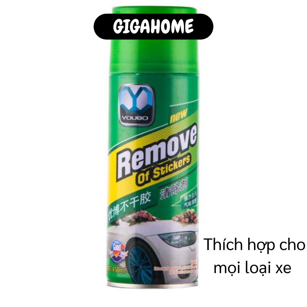 Chai Vệ Sinh Xe Hơi GIGAHOME Chai Xịt Tẩy Keo, Băng Dính Trên Xe Hơi Remove 650ml 9207