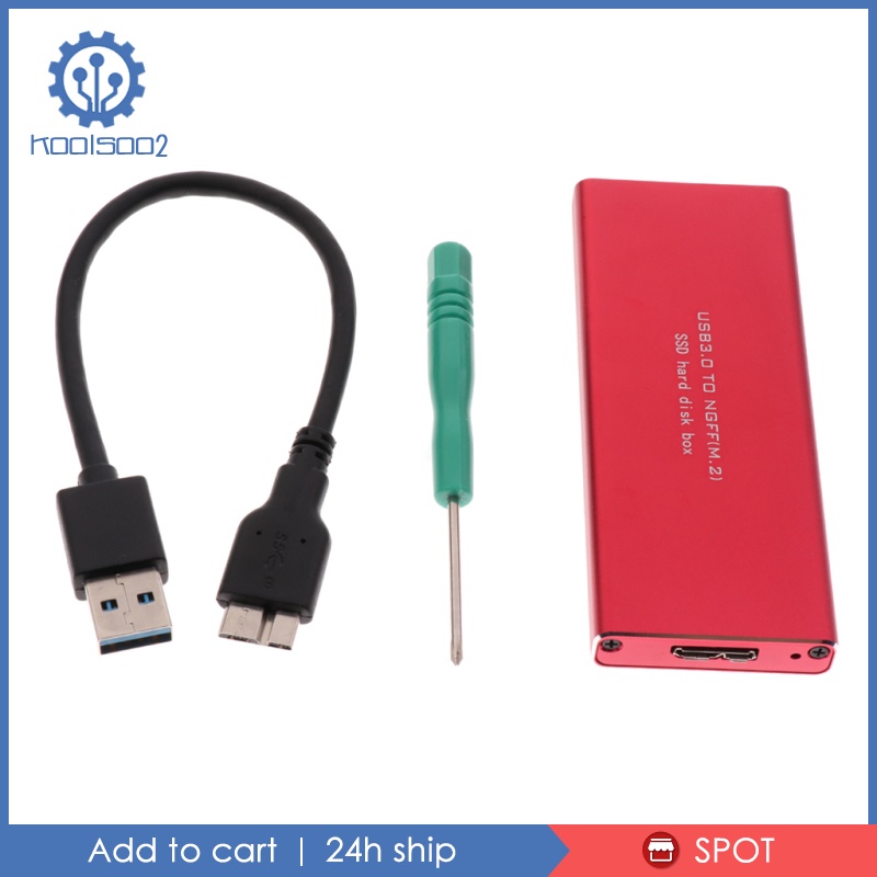 1 Hộp Ổ Cứng Ssd Chuyển Đổi Từ 1 Cổng Usb 3.0 Sang Ngff M.2 Bằng Nhôm