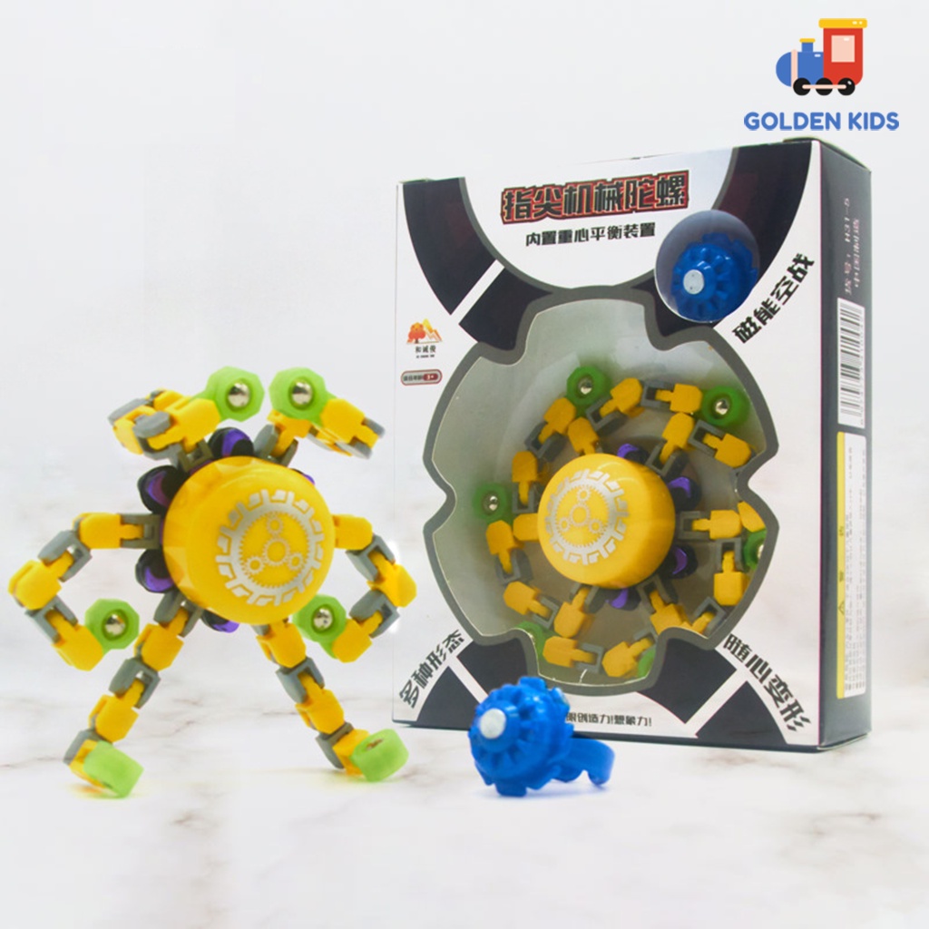 Con quay đồ chơi đầu ngón tay biến hình, con quay hồi chuyển giải nén spinner Golden Kids