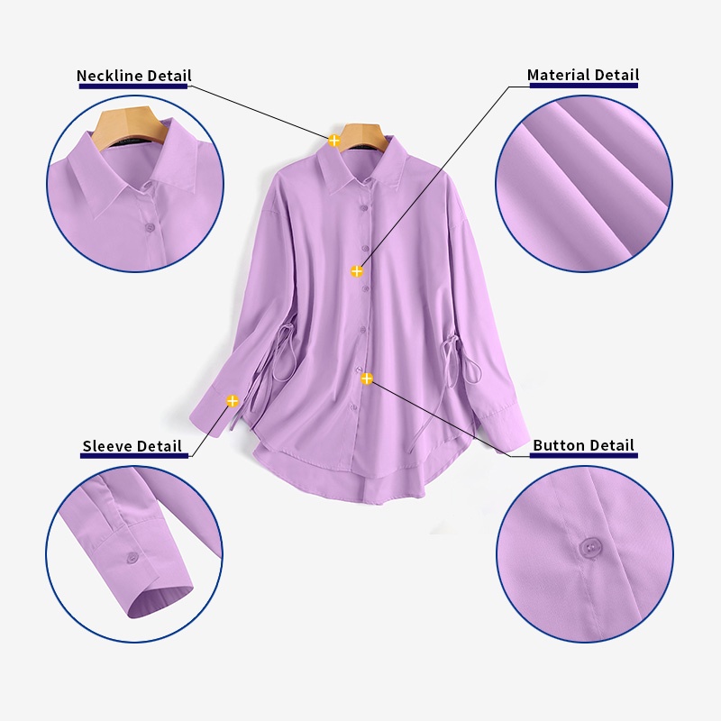 Áo sơ mi ZANZEA tay dài cổ bẻ phong cách Hàn Quốc dành cho nữ