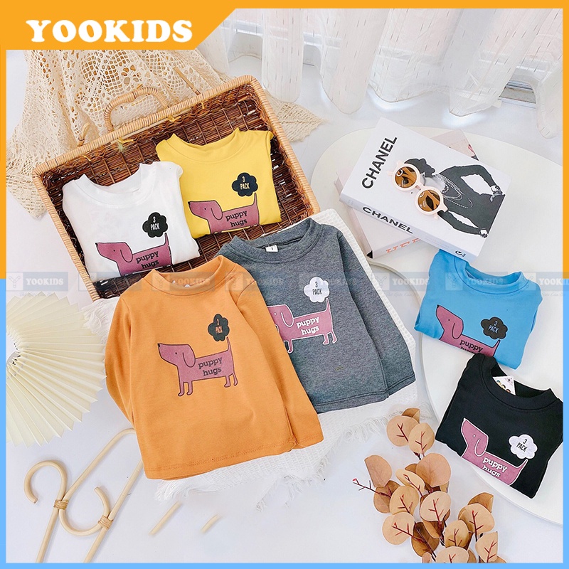 Áo dài tay cho bé YOOKIDS cổ 3 phân chất cotton ZIP cao cấp giữ ấm tốt cổ và ngực cho bé 1 2 3 4 tuổi