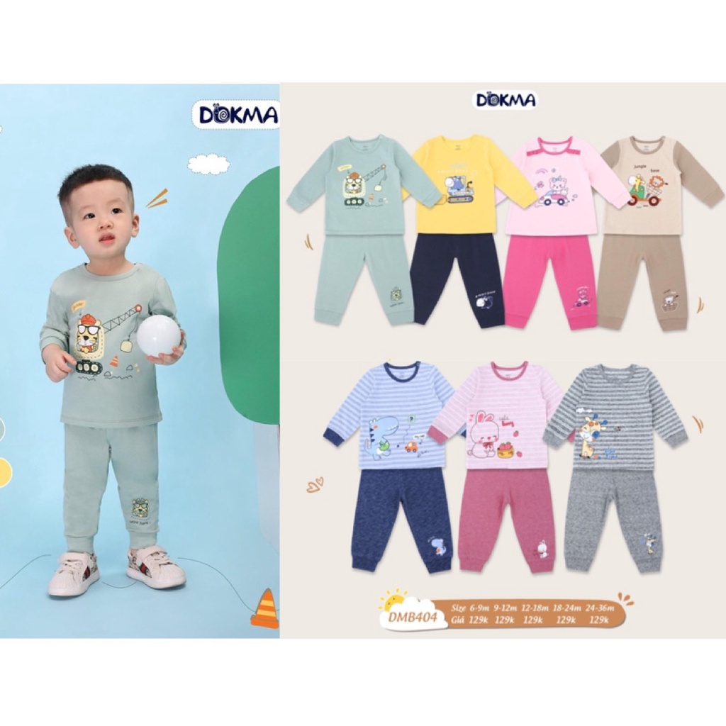 Bộ dài tay cài vai Dokma vải cotton mỏng DB962 DB404 DB356