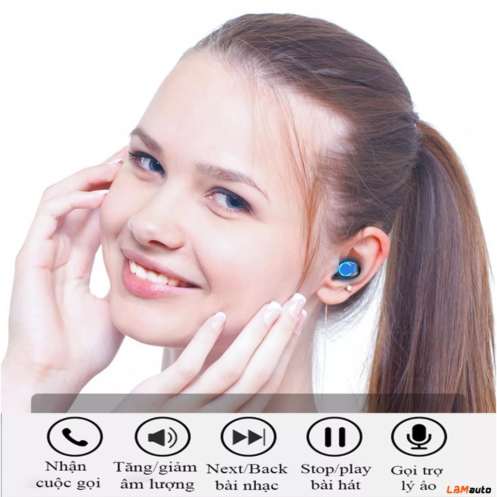 Tai Nghe Bluetooth Cao Cấp, Amoi F9 Version 2022, Điều Khiển Cảm Ứng, Màn LED, chống nước, pin siêu trâu