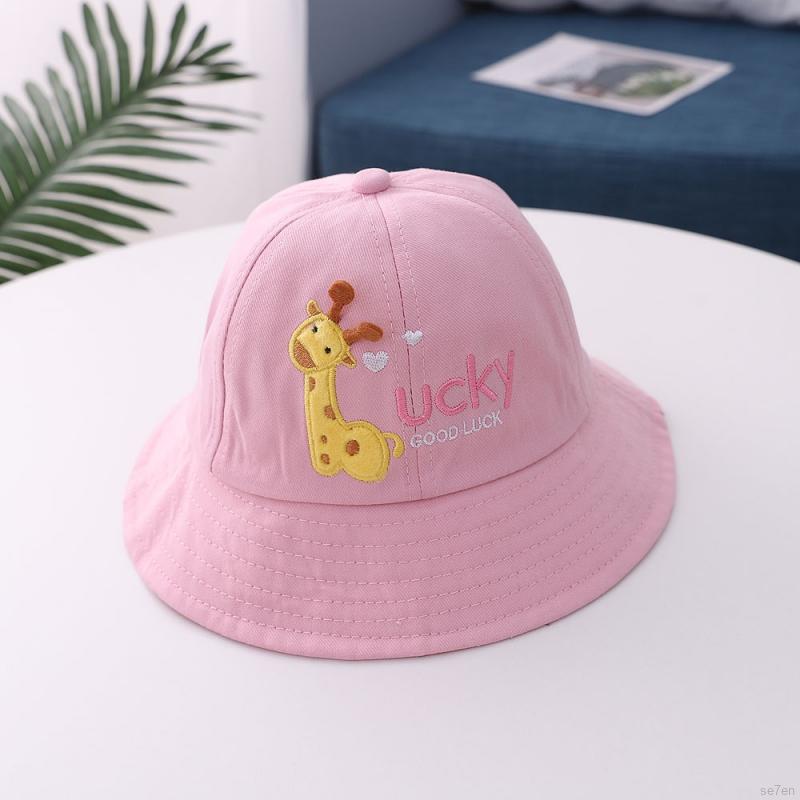 Mũ Chống Nắng Họa Tiết Hươu Cao Cổ Hoạt Hình Dành Cho Bé 1-3 Tuổi