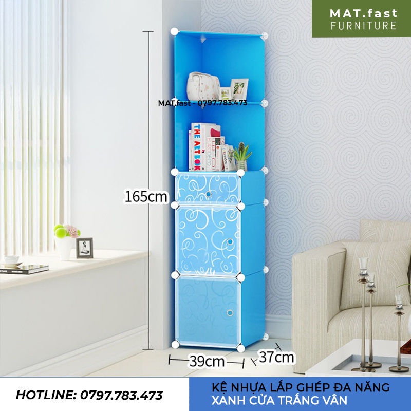 TỦ NHỰA LẮP GHÉP 2 Ô VÀ 2 KỆ GÓC