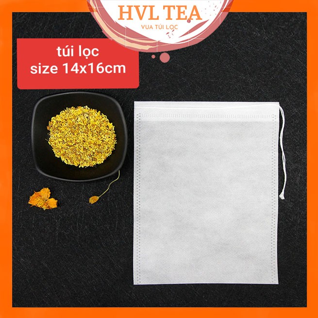 100 Túi Lọc Trà, Thảo Dược, Cà Phê Có Dây Rút, kích thước, Chất Liệu Vải Không Dệt  - HVL TEA