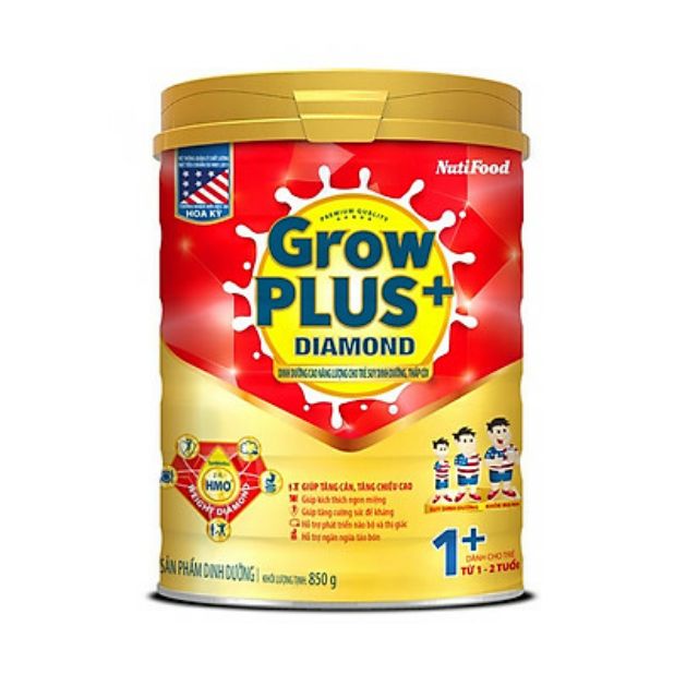 BỘ 3 LON SỮA BỘT GROWPLUS+ DIAMOND 1+  CHO TRẺ TỪ 1-2 TUỔI - 850G