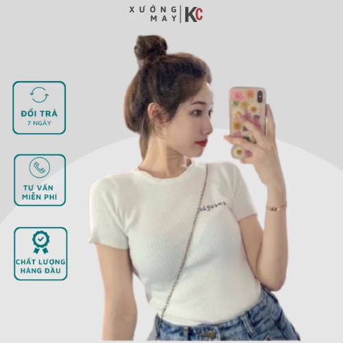 Áo len tăm nữ cộc tay siêu hot chất đẹp | BigBuy360 - bigbuy360.vn