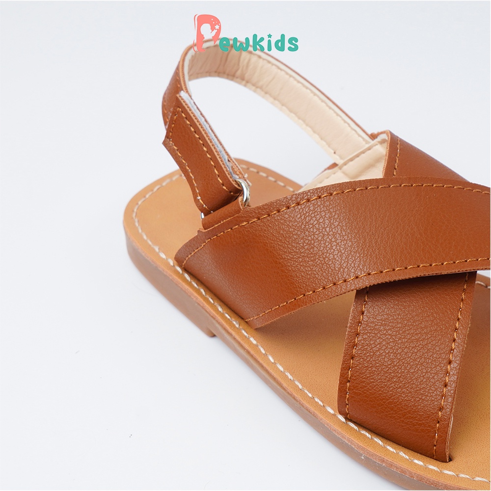 Dép sandal quai chéo Dewkids thiết kế nút gài chắc chắn cho bé trai, bé gái - TD010