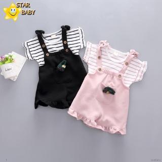 Bộ áo thun tay ngắn & quần ngắn cho bé gái