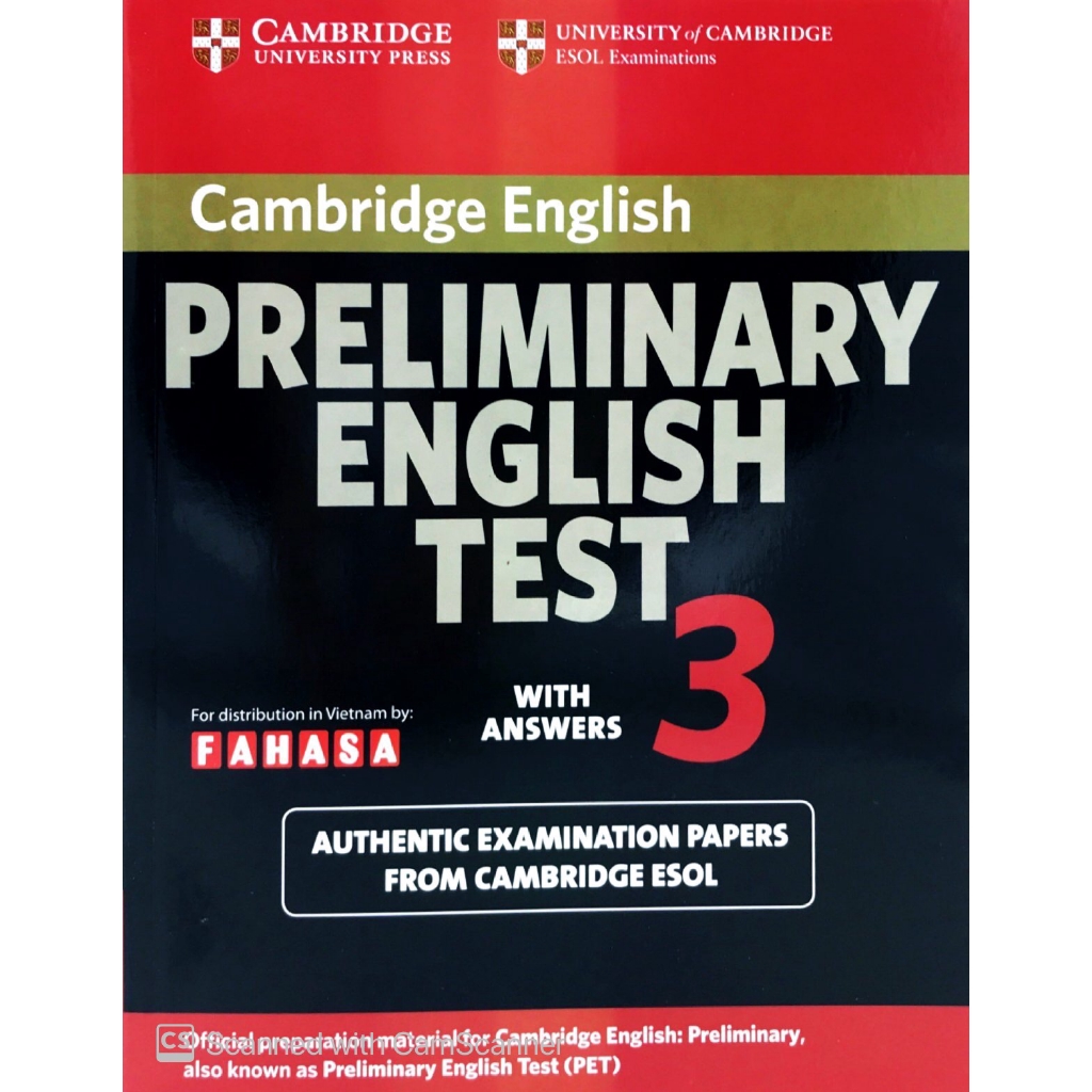 Sách - Cambridge Preliminary English Test 3 Student's Book with Answers FAHASA Reprint Edition