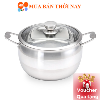 Nồi inox 304 Malloca SA 099, nồi đơn big size lớn, chất liệu inox tiêu chuẩn Châu Âu