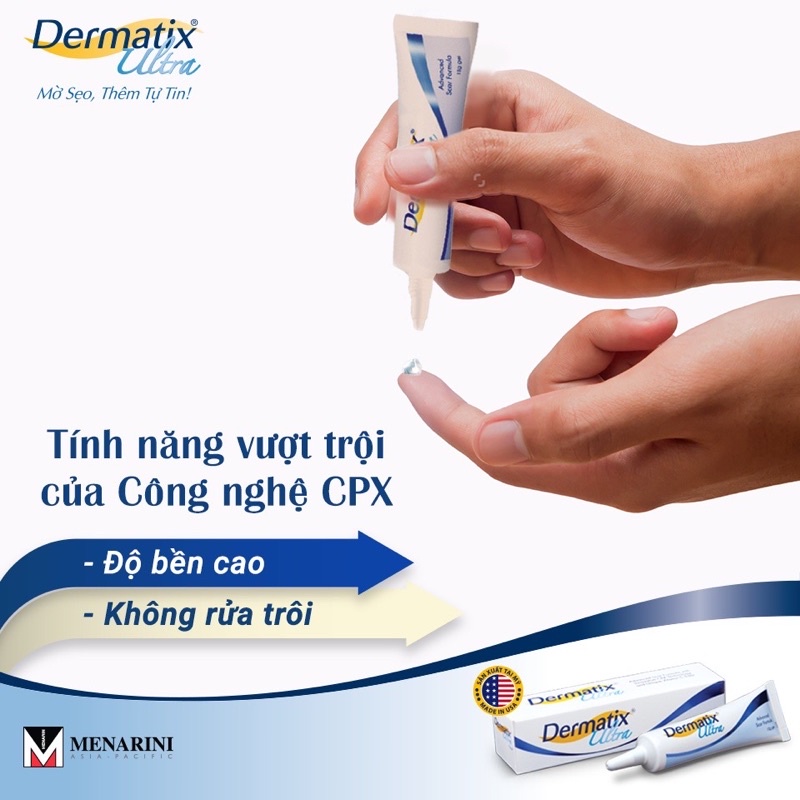 Dermatix Ultra Gel Làm mờ sẹo thâm, sẹo lồi - Tuýp 15g - Hàng chính hãng