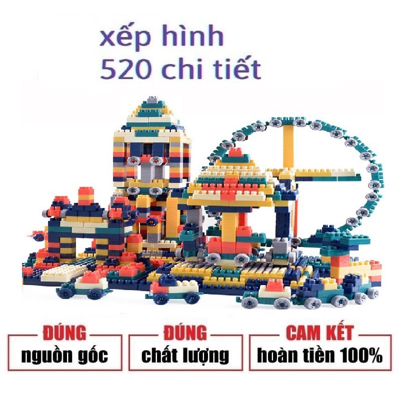 [Mã LIFE20KALL giảm 10% đơn 50K] Bộ Đồ Chơi Lắp Ghép 520 Chi Tiết Siêu Trí Tuệ Cho Bé