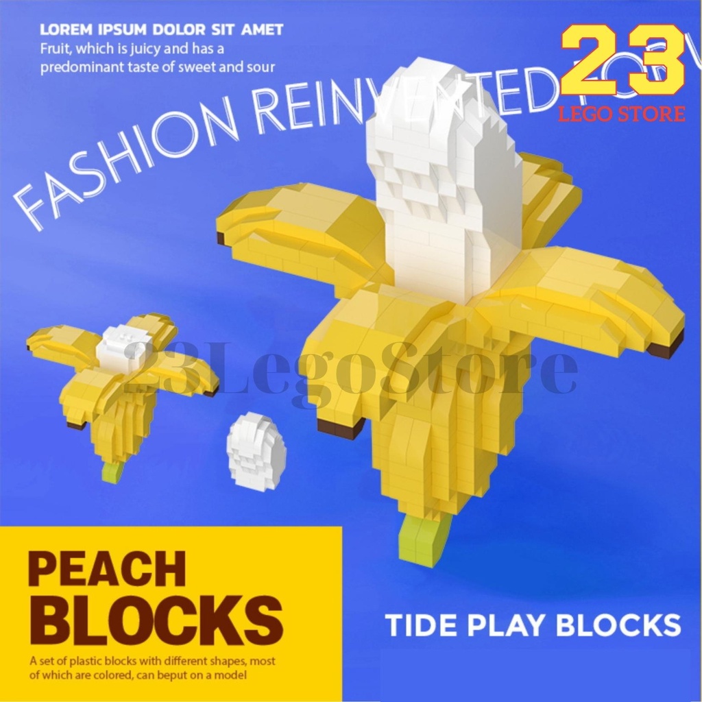 Bộ đồ chơi lắp ráp trái cây Bơ, Đào, Chuối làm quà tặng, trang trí đáng yêu