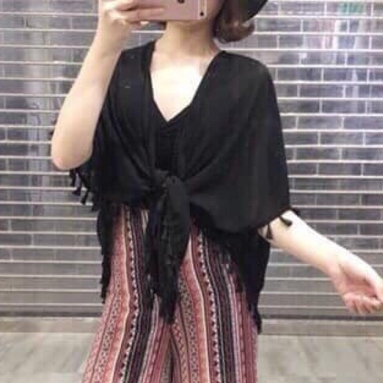 Áo kimono, áo khoác tua rua đi biển