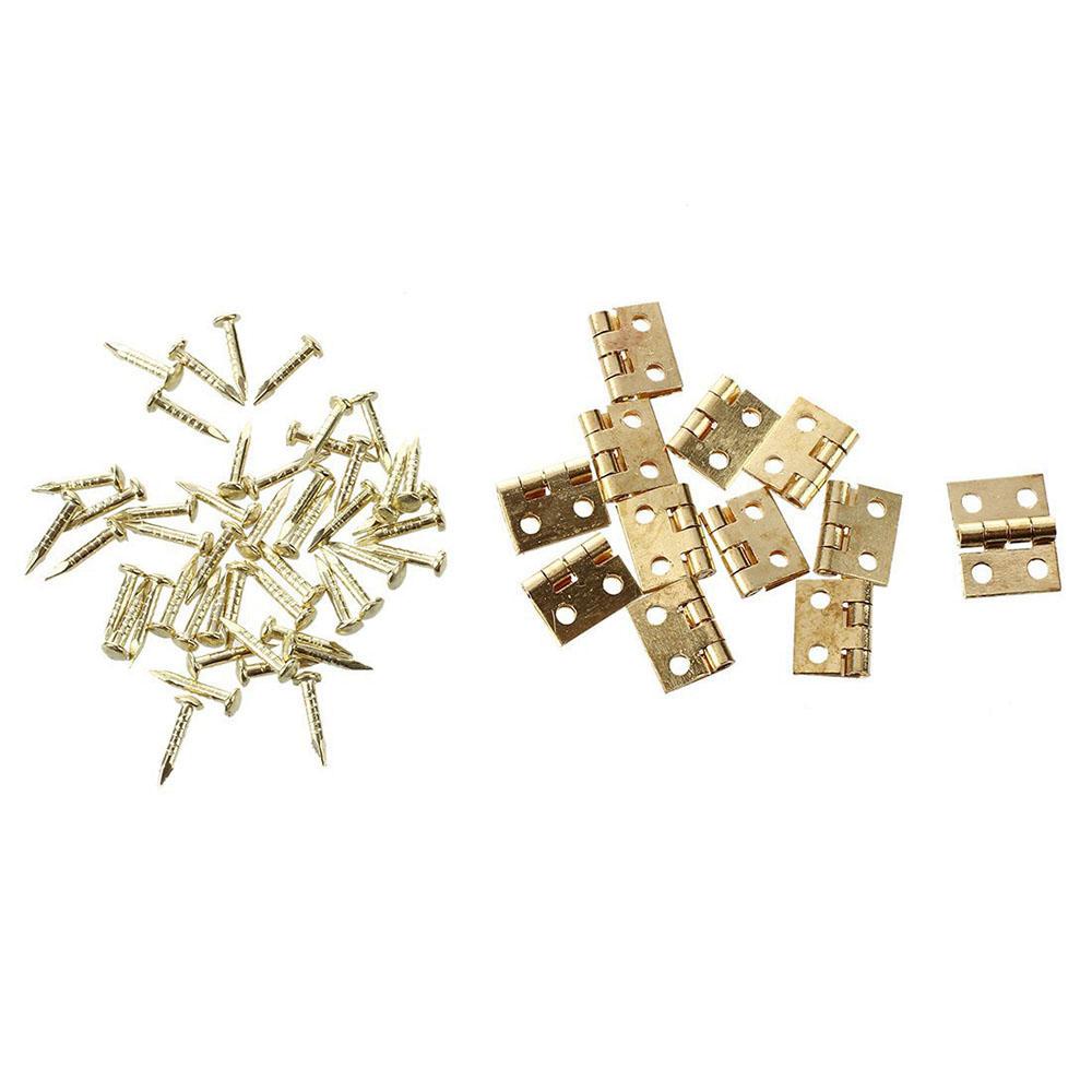 BEBETTERM Set 10 / 20 Bản Lề 8x10mm Kèm Ốc Vít Kim Loại Mini Trang Trí Nhà Búp Bê